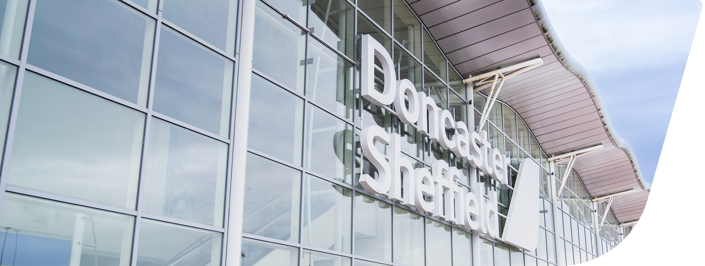 Front of Doncaster Sheffield Airport sign