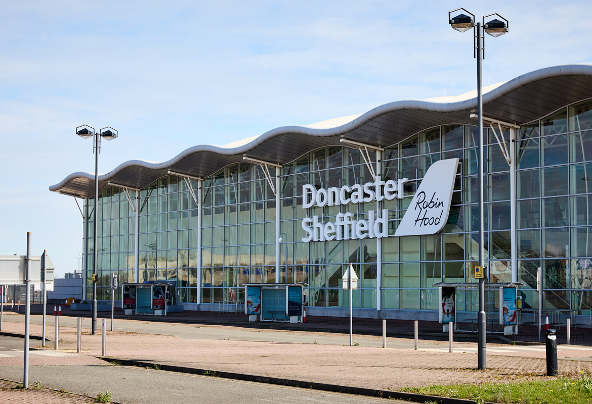 The terminal building at Doncaster Sheffield Airport