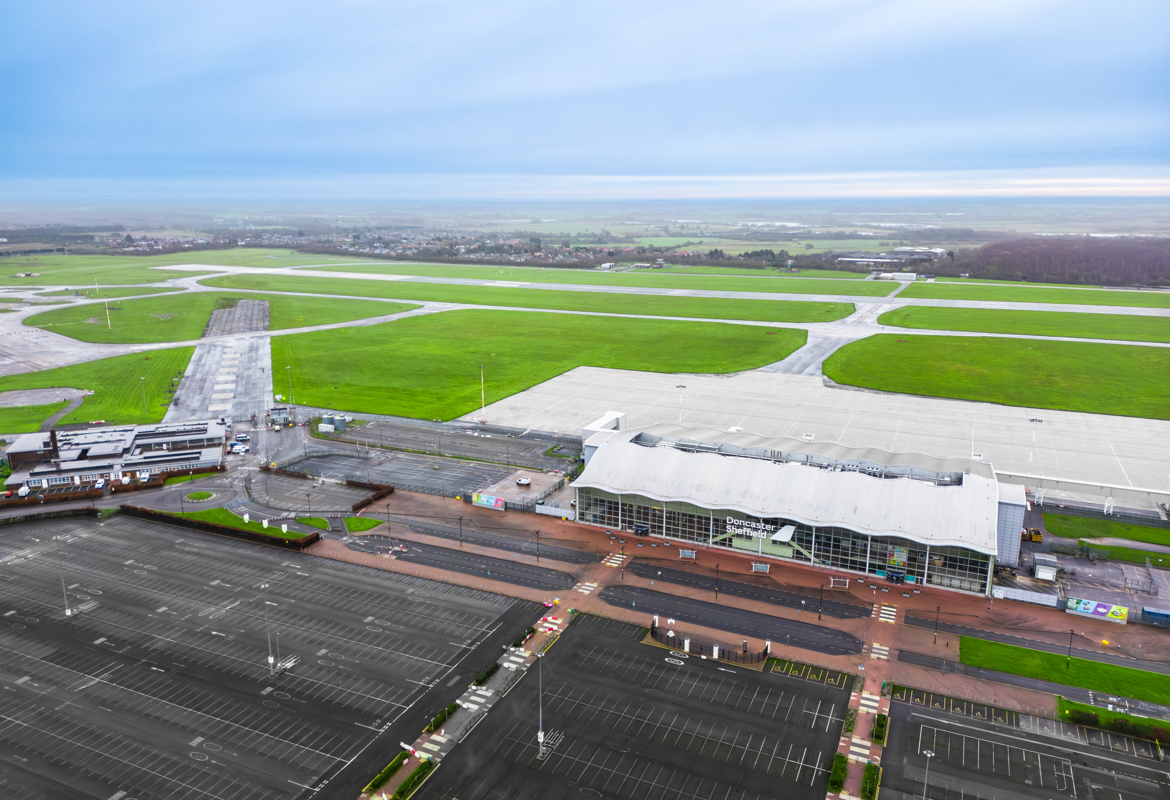 Doncaster Sheffield Airport News - Drone View of The Hanger