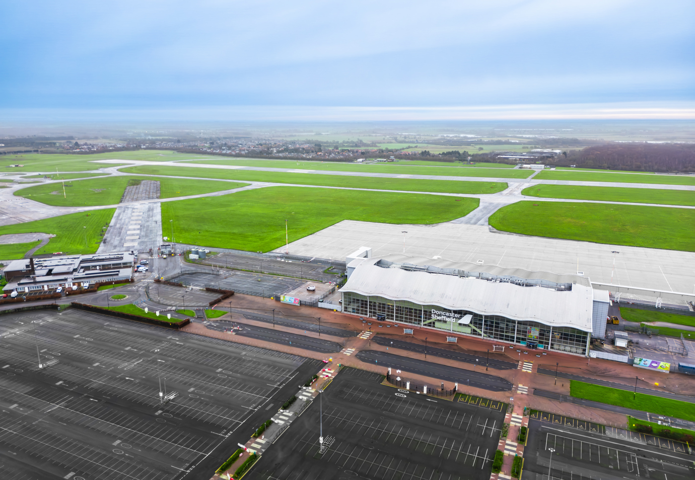 Doncaster Sheffield Airport News - Drone View of The Hanger