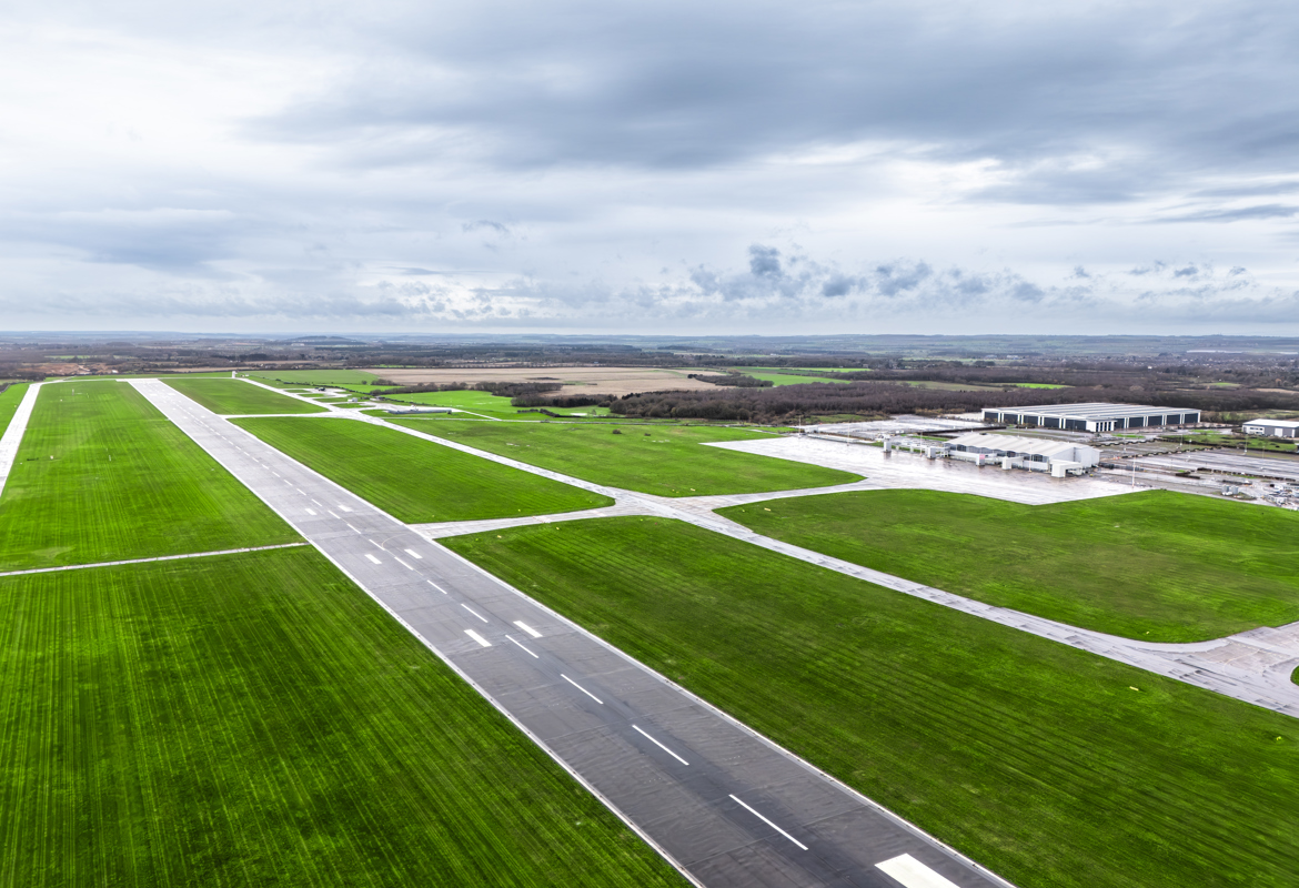 Doncaster Airport Latest - Drone View of the Runway